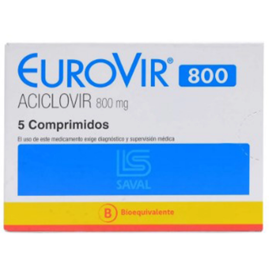 Imagen de EUROVIR 800 MG X 5 COMP.