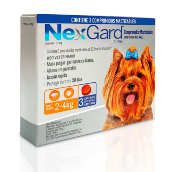 Imagen de VET NEXGARD CAJA X 3 TABLETA MASTICABLE 11.3MG 2-4 KG