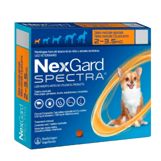 Imagen de VET NEXGARD SPECTRA CAJA X 3 TABLETA MASTICABLE 2 - 3.5 KG