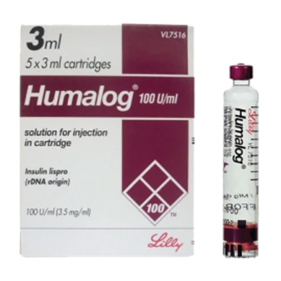 Imagen de INSUL. HUMALOG 100 U/ML CART.3ML X 5 UNID.