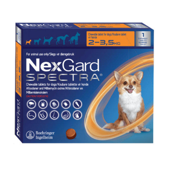 Imagen de VET NEXGARD SPECTRA CAJA X 1 TABLETA MASTICABLE 2 - 3.5 KG