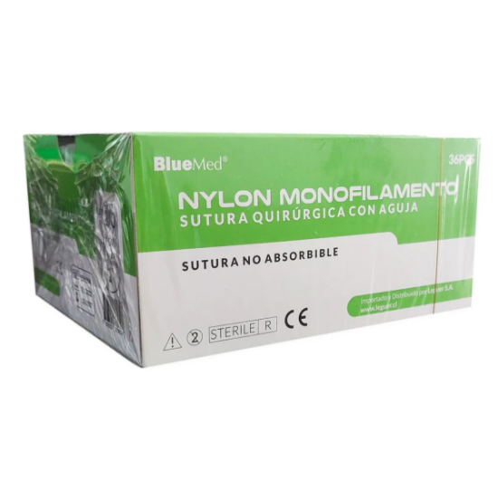 Imagen de SUTURA NO ABSORBIBLE BLUEMED (NMF) 2/0 75CM X 36 UNID.