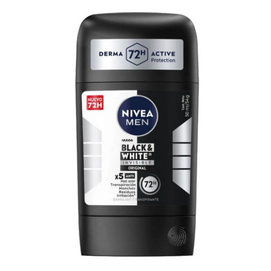 Imagen de NIVEA MEN STICK BLACK & WHITE INVISIBLE 54G