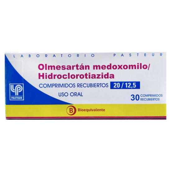 Imagen de Olmesartan Hidroclorotiazida 20 mg / 12,5 mg x 30 comprimidos recubiertos