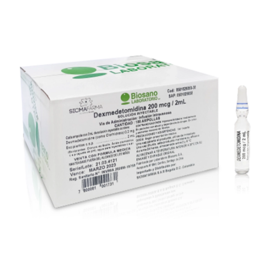 Imagen de DEXMEDETOMIDINA 200 MCG / 2 ML EST X 5 AMP.