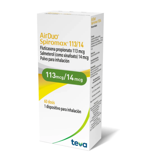 Imagen de AIRDUO SPIROMAX 113/14 MCG INHALADOR 60 DOSIS (FLUTICASONA+SALMETEROL)