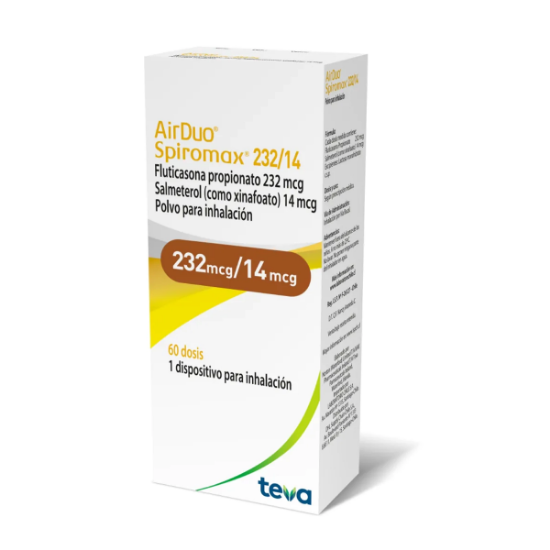 Imagen de AIRDUO SPIROMAX 232/14 MCG INHALADOR 60 DOSIS (FLUTICASONA+SALMETEROL)