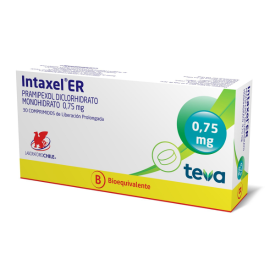 Imagen de INTAXEL-ER 0,75 MG 30 COMPRIMIDOS LIBERACION PROLONGADA [BE] (PRAMIPEXOL)