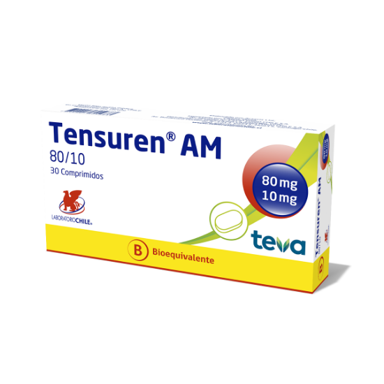 Imagen de TENSUREN AM 80/10 MG 30 COMP. (TELMISARTAN+AMLODIPINO) [BE]