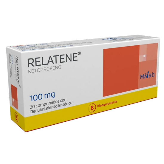 Imagen de RELATENE 100 MG 20 COMPRIMIDOS RECUBRIMIENTO ENTERICO (KETOPROFENO)
