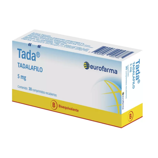 Imagen de TADA 5 MG X 30 COMPRIMIDO RECUBIERTO [BE] (TADALAFILO)
