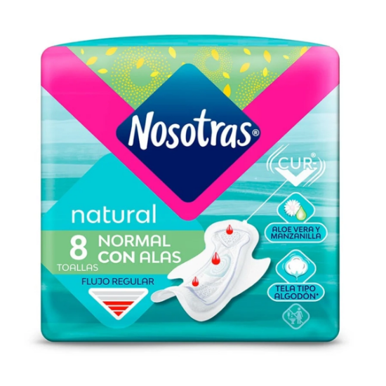 Imagen de NOSOTRAS TOALLA NATURAL NORMAL TELA SUAVE X 8