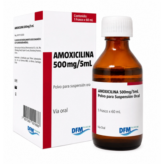 Imagen de AMOXICILINA SUSPENSIÓN 500 MG/5 ML X 60ML.