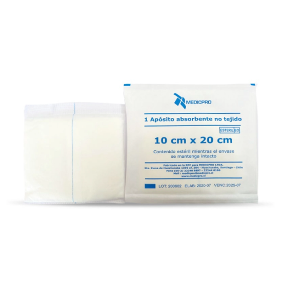 Imagen de APOSITO GASA NO TEJIDA ESTERIL 10X20CM X 1 UND.