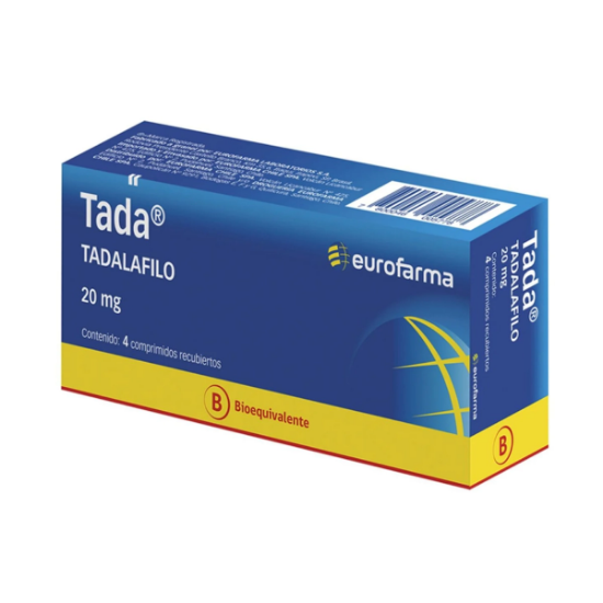 Imagen de TADA 20 MG X 4 COMPRIMIDO RECUBIERTO [BE] (TADALAFILO)