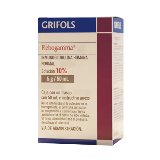 Imagen de FLEBOGAMMA 5% DIF 2.5 GR/50 ML X 1 FA, INMUNOGLOBULINA HUMANA 5%IGIV