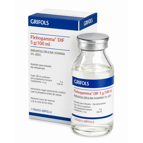 Imagen de FLEBOGAMMA 5% DIF 5 GR/100 ML X 1 FA, INMUNOGLUBULINA HUMANA 5%IGIV
